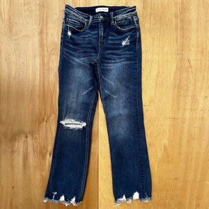 Flying Monkey Dark Blue Distressed Flare Jeans